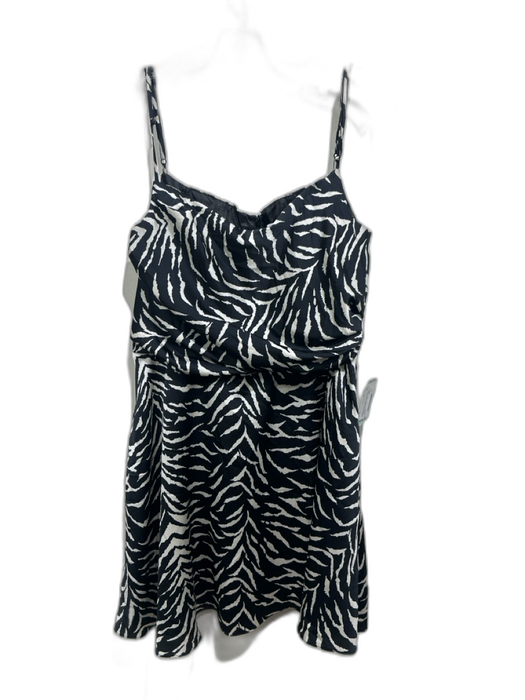 Autumn Adeigbo Size 10 Black & White Polyester Sleeveless Animal Print Dress Black & White / 10