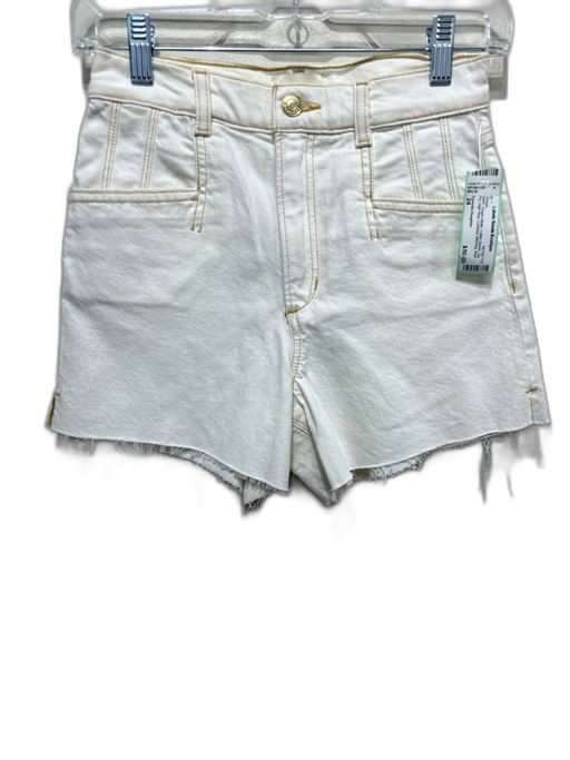 Favorite Daughter Size 24 Cream White Cotton Denim Zip Fly High Rise Shorts Cream White / 24