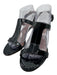 Aquatalia Shoe Size 8 Black Patent Leather T Strap Ankle Buckle Sandals Black / 8