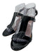Aquatalia Shoe Size 8 Black Patent Leather T Strap Ankle Buckle Sandals Black / 8
