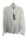 Kobi Halperin Size S White Silk & Cotton Semi-Sheer Tie V Neck Long Sleeve Top White / S