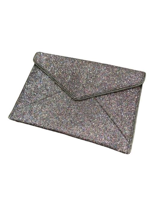 Rebecca Minkoff Pink & Multi Sparkle Snap Closure Envelope Zip Detail Clutch Bag Pink & Multi / Small