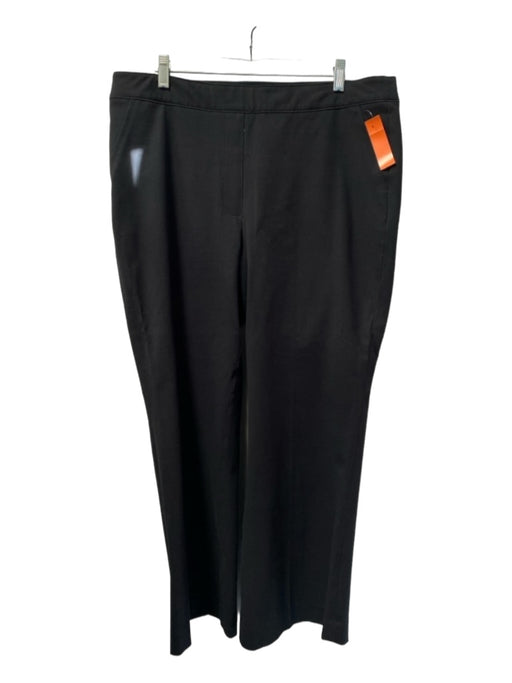 Spanx Size XL Black Cotton Blend Back Pocket Flat Front Straight Wide Cut Pants Black / XL