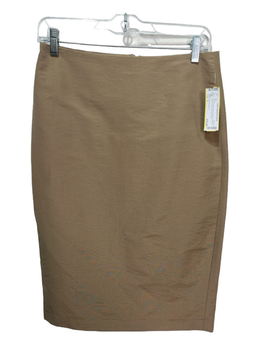 Ann Mashburn Size 0 Tan Polyester Blend Zip Back Slit Back Sheen Skirt Tan / 0