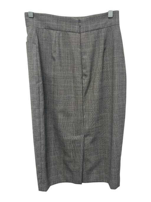 Ann Mashburn Size 6 Gray, Black, Blue Wool High Rise Plaid Midi Pencil Skirt Gray, Black, Blue / 6