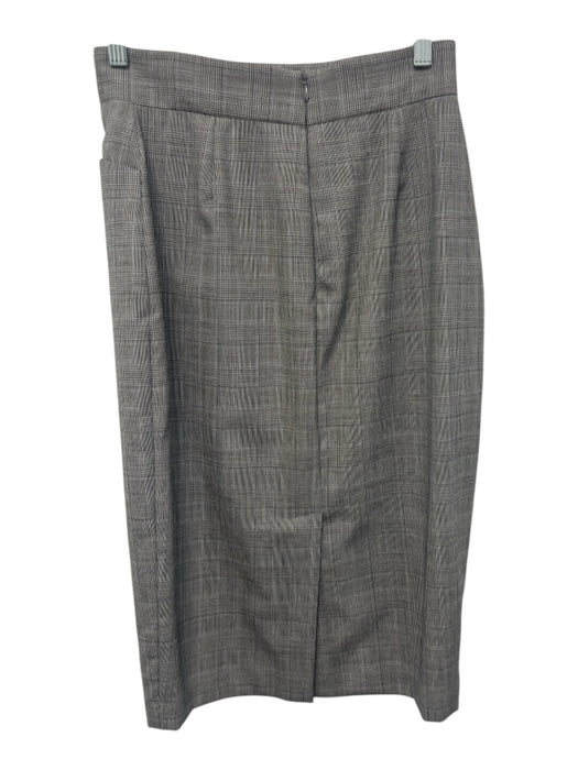 Ann Mashburn Size 6 Gray, Black, Blue Wool High Rise Plaid Midi Pencil Skirt Gray, Black, Blue / 6