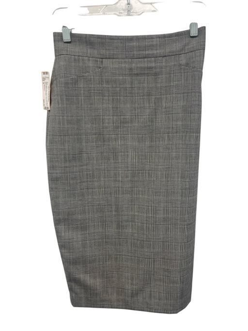 Ann Mashburn Size 6 Gray, Black, Blue Wool High Rise Plaid Midi Pencil Skirt Gray, Black, Blue / 6