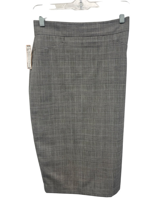 Ann Mashburn Size 6 Gray, Black, Blue Wool High Rise Plaid Midi Pencil Skirt Gray, Black, Blue / 6