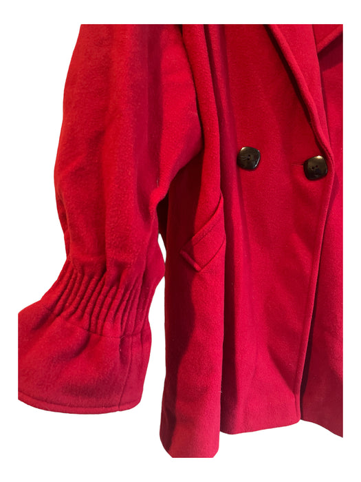 Britanny Originals Size Medium Red Wool Knee Length Buttons Pockets Coat Red / Medium