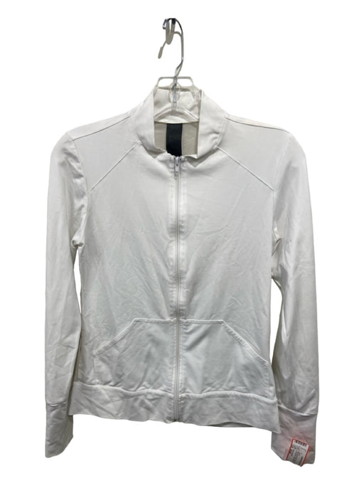 Norma kamali Size Small White Micro Blend Zip Up Sheer Back Long Sleeve Jacket White / Small