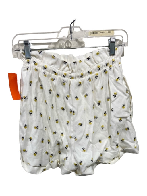 Majorelle Size Small White & yellow Rayon Flower embroidered Pockets Shorts White & yellow / Small