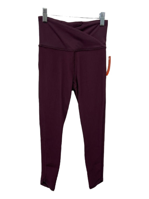 Athleta Size XS Purple Nylon Blend Ribbed Cross Front Leggings Purple / XS