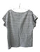 Ann Mashburn Size XS Grey & White Cotton Striped Boat Neck Short Cap Sleeve Top Grey & White / XS