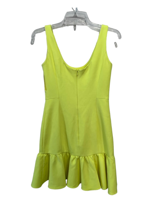 Milly Size 2 Yellow Polyester Tank Scoop Neck Drop Waist Ruffle Hem Dress Yellow / 2