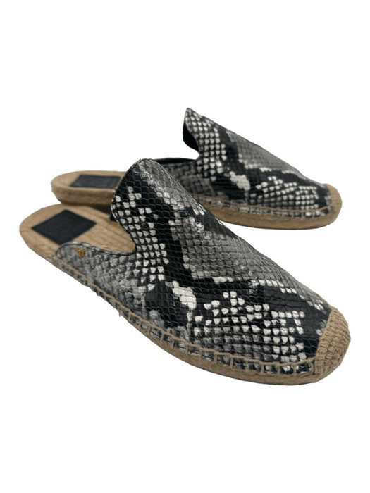 Tory Burch Shoe Size 8.5 Black, White & Gray Leather Snake Skin Mule Shoes Black, White & Gray / 8.5