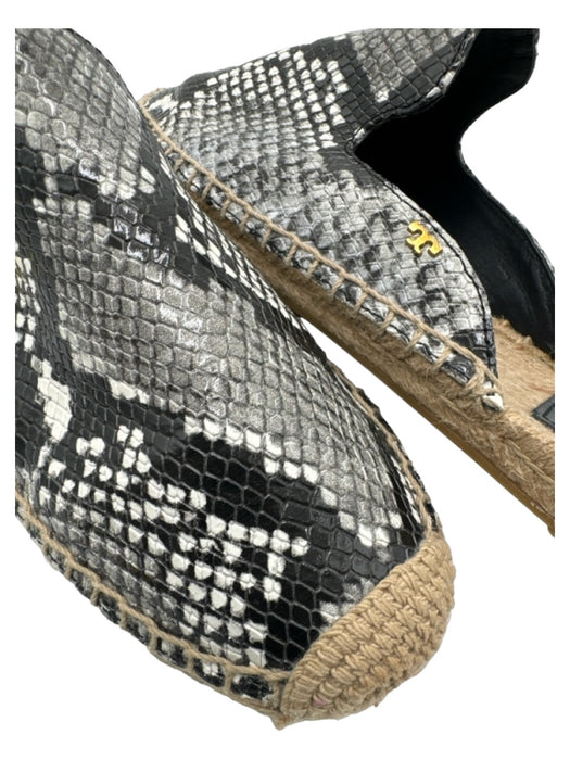 Tory Burch Shoe Size 8.5 Black, White & Gray Leather Snake Skin Mule Shoes Black, White & Gray / 8.5