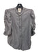 Muche et Muchette Size S/M Gray Tencel 3/4 Sleeve Button Front Ruffle Skirt Set Gray / S/M