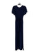 BHLDN Size 2 Navy Blue Polyester Tank Flutter Sleeve V Neck Maxi Gown Navy Blue / 2