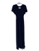 BHLDN Size 2 Navy Blue Polyester Tank Flutter Sleeve V Neck Maxi Gown Navy Blue / 2