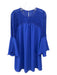 Lilly Pulitzer Size 4 Blue Polyester Lace Neck Trumpet Sleeve Keyhole Back Dress Blue / 4