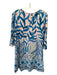 Lily Pulitzer Size Small Blue & Pink Rayon & Spandex 3/4 Bell Sleeve Dress Blue & Pink / Small