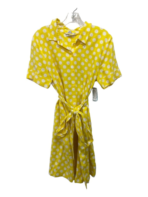 Lisa Marie Fernandez for Target Size Medium Yellow & White Linen & Rayon Dress Yellow & White / Medium