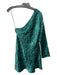 Third Form Size 4 Emerald Green Acetate Crinkle One Shoulder Long Sleeve Dress Emerald Green / 4