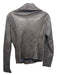 Donna-di-Eleganza Size 42 Pewter Gray Leather Zipper Moto Long Sleeve Jacket Pewter Gray / 42