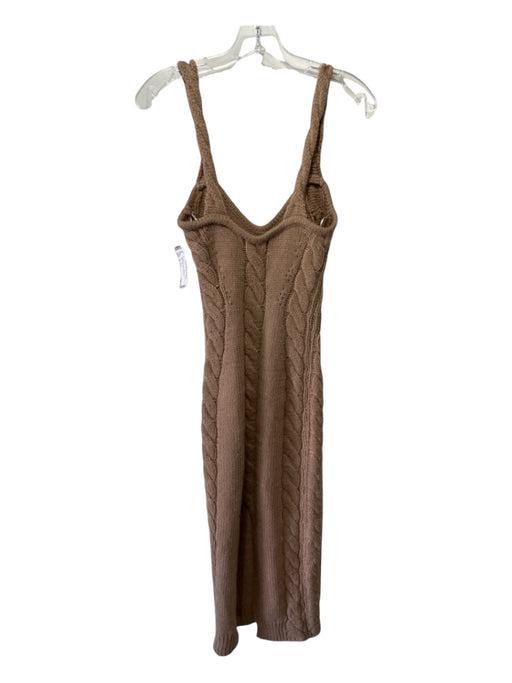 J Lux Label Size S light brown Acrylic Blend Knit Sleeveless Midi Dress light brown / S