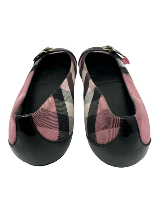 Burberry Shoe Size 36 Pink & Black Canvas Novacheck Buckle GHW ballet Flats Pink & Black / 36