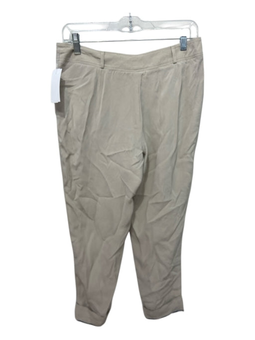 Burberry London Size 8 Beige Silk Mid Rise Pockets Straight Crop Pants Beige / 8