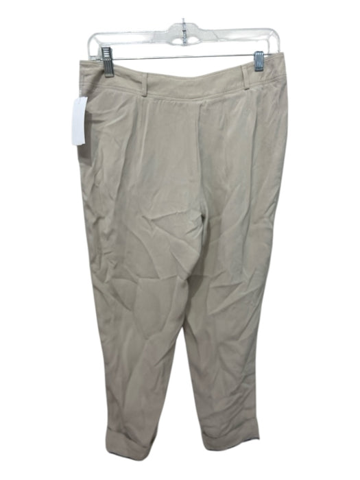 Burberry London Size 8 Beige Silk Mid Rise Pockets Straight Crop Pants Beige / 8