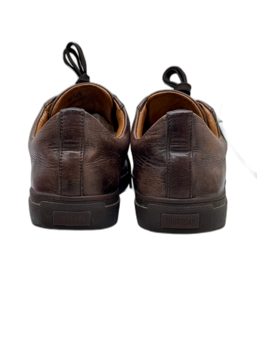 Thursday Shoe Size 9 Brown Leather Low Top Lace Up Sneakers Brown / 9
