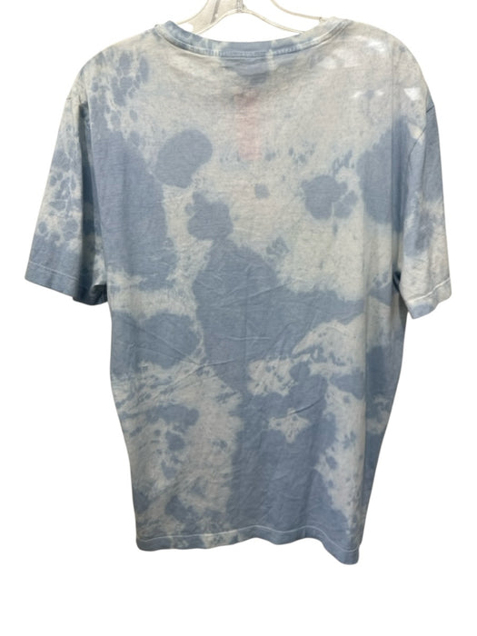 Versace Size XL Blue, White, Multi Cotton Short Sleeve Medusa Embroidered Top Blue, White, Multi / XL