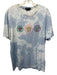 Versace Size XL Blue, White, Multi Cotton Short Sleeve Medusa Embroidered Top Blue, White, Multi / XL