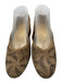Brunate Shoe Size 39 Taupe Brown Suede Block Heel Laser Cut Overlay Pumps Taupe Brown / 39