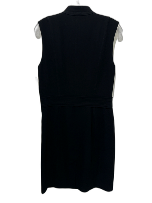 Tory Burch Size 10 Black Triacetate Blend Sleeveless Ruffle Detail Dress Black / 10