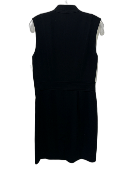 Tory Burch Size 10 Black Triacetate Blend Sleeveless Ruffle Detail Dress Black / 10