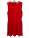 Shoshanna Size 8 Red Orange Polyester Blend Sleeveless Paneled Pleated Dress Red Orange / 8