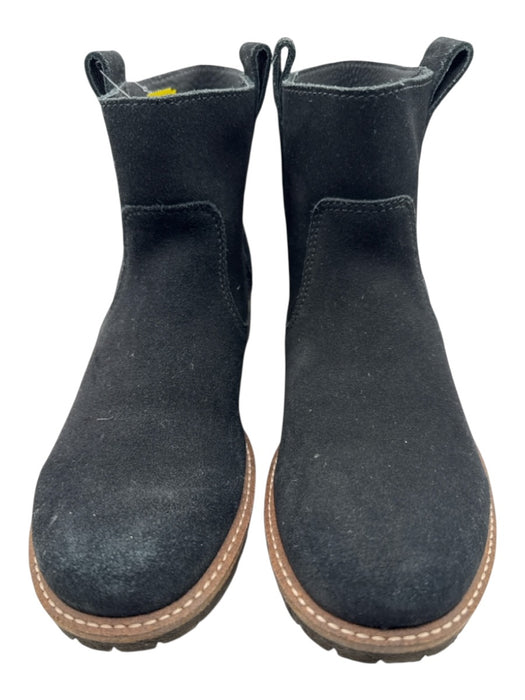 ecco Shoe Size 40 Black Leather Upper Suede Pull Tab Slip On Ankle Boots Black / 40