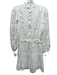 Joie Size S White Viscose Blend Drawstring Waist Long Sleeve 1/2 Button Dress White / S