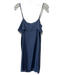 Theory Size 8 Blue Silk Straps V Neck Ruffle Detail Mini Dress Blue / 8