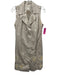 Biya Size S Beige Rayon & Linen Beaded Sleeveless Collared Button Front Dress Beige / S