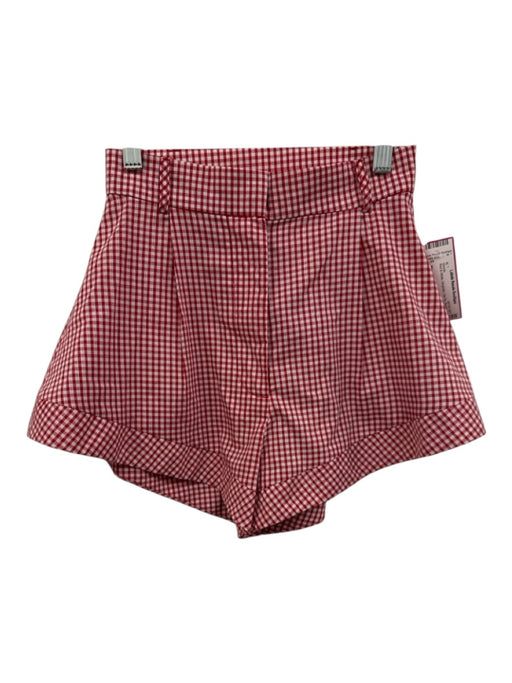 Miscreants Size 6 Red & White Gingham Zip Fly Shorts Red & White / 6