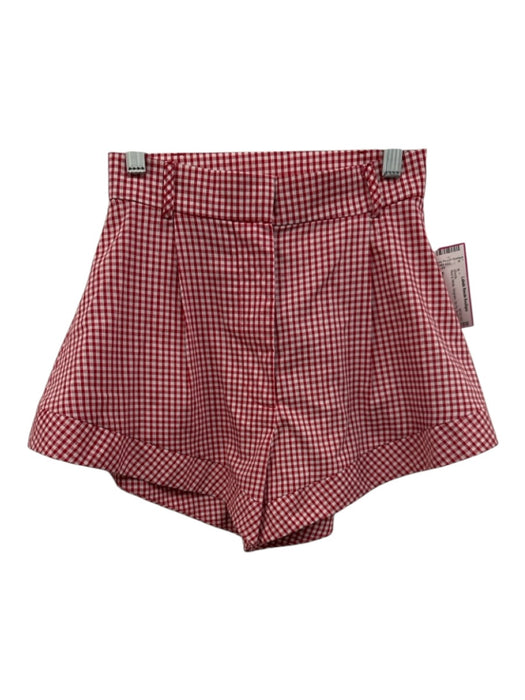 Miscreants Size 6 Red & White Gingham Zip Fly Shorts Red & White / 6