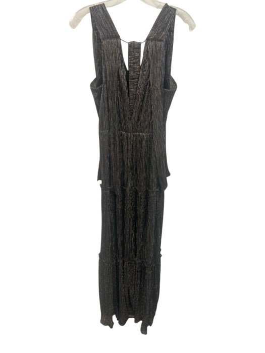 Sabina Musayev Size XS Silver & Multi Polyester Tiered Sleeveless Belt Inc Dress Silver & Multi / XS