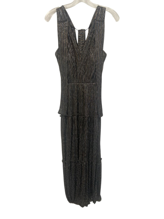 Sabina Musayev Size XS Silver & Multi Polyester Tiered Sleeveless Belt Inc Dress Silver & Multi / XS