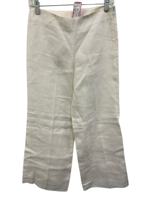 Theory Size Est. S/M White Linen Side Zip Pants White / Est. S/M