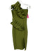 Size S Green One Shoulder Sleeveless Ruffle Detail Bodycon Dress Green / S