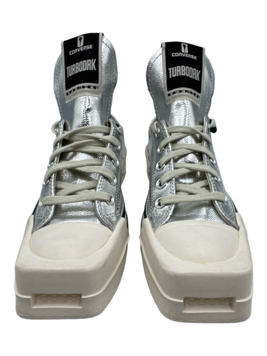 Converse x Rick Owens Shoe Size 7 Silver & White Leather Square Toe Sneakers Silver & White / 7